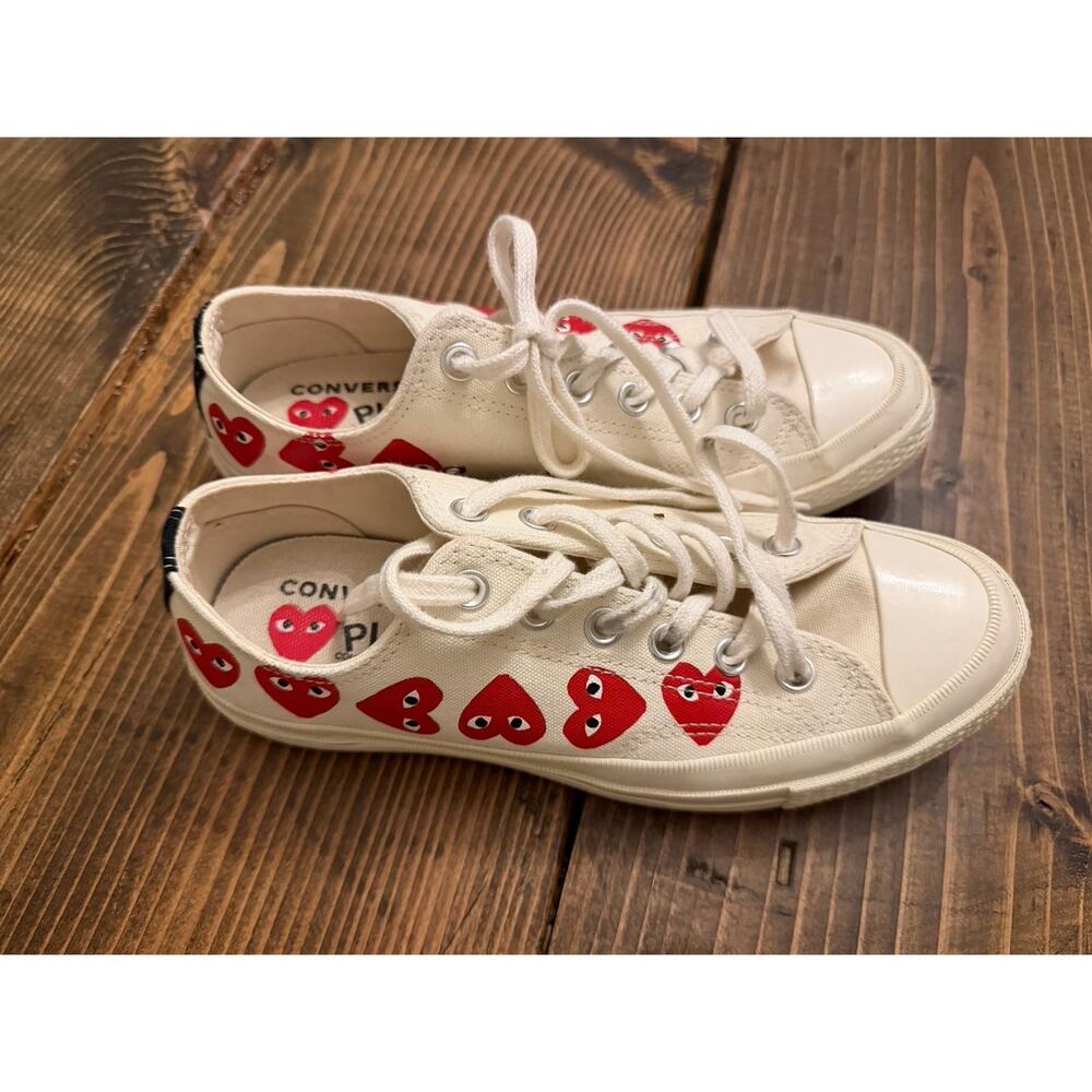 Converse Comme des Garçons Play x Chuck 70 Top Low Multi Heart Red Milk